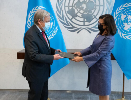 Embajadora Carla María Rodríguez Mancia presentó sus credenciales al Secretario General de las Naciones Unidas.